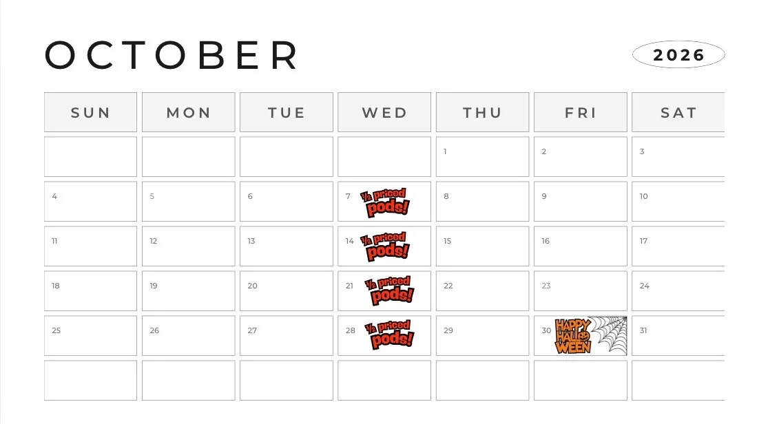 2024 monthly calendar in a minimalist white and grey design