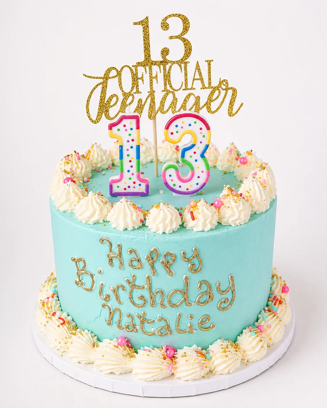 Colorful birthday cake for a teenager's celebration