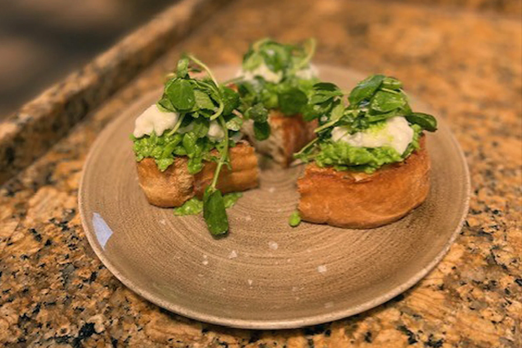 English pea crostini