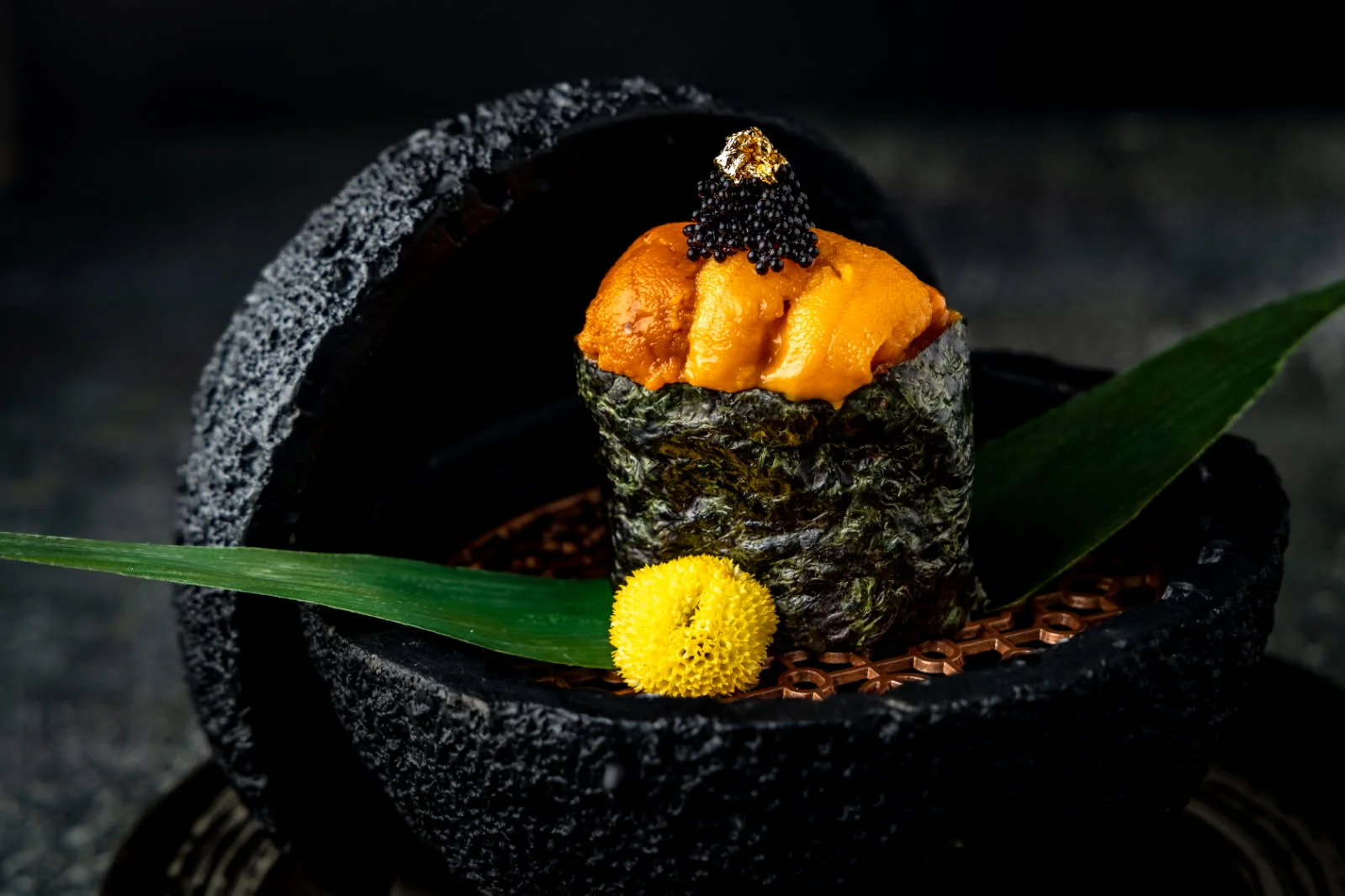 Japanese uni sushi presented elegantly