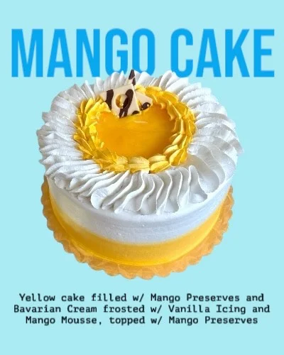 Delicious mango cake with creamy frosting