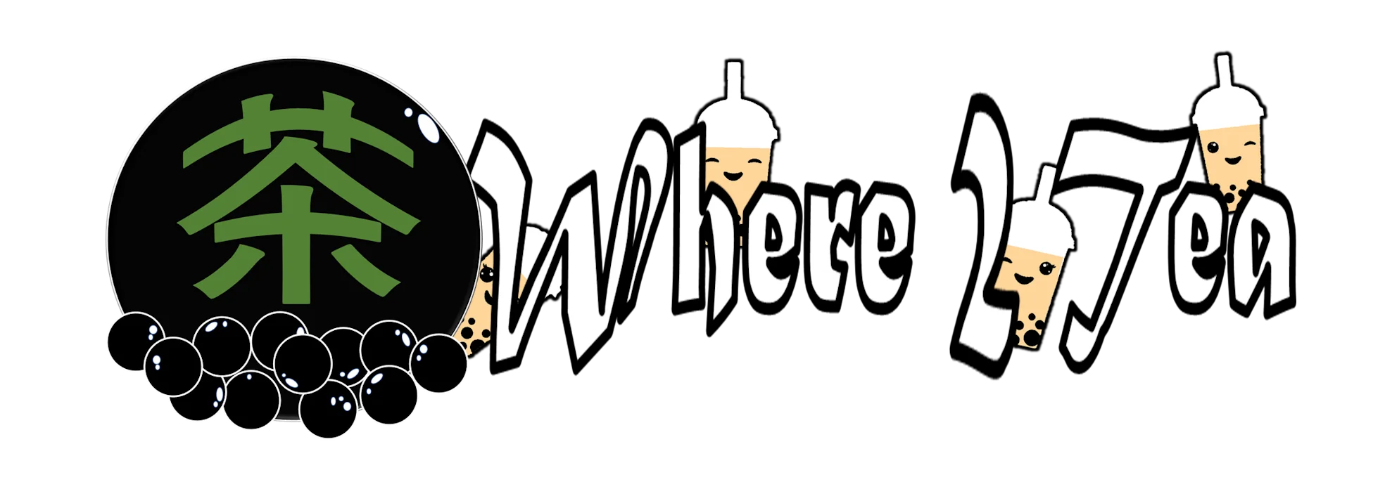Logo for a bubble tea shop named 'Where Tea'