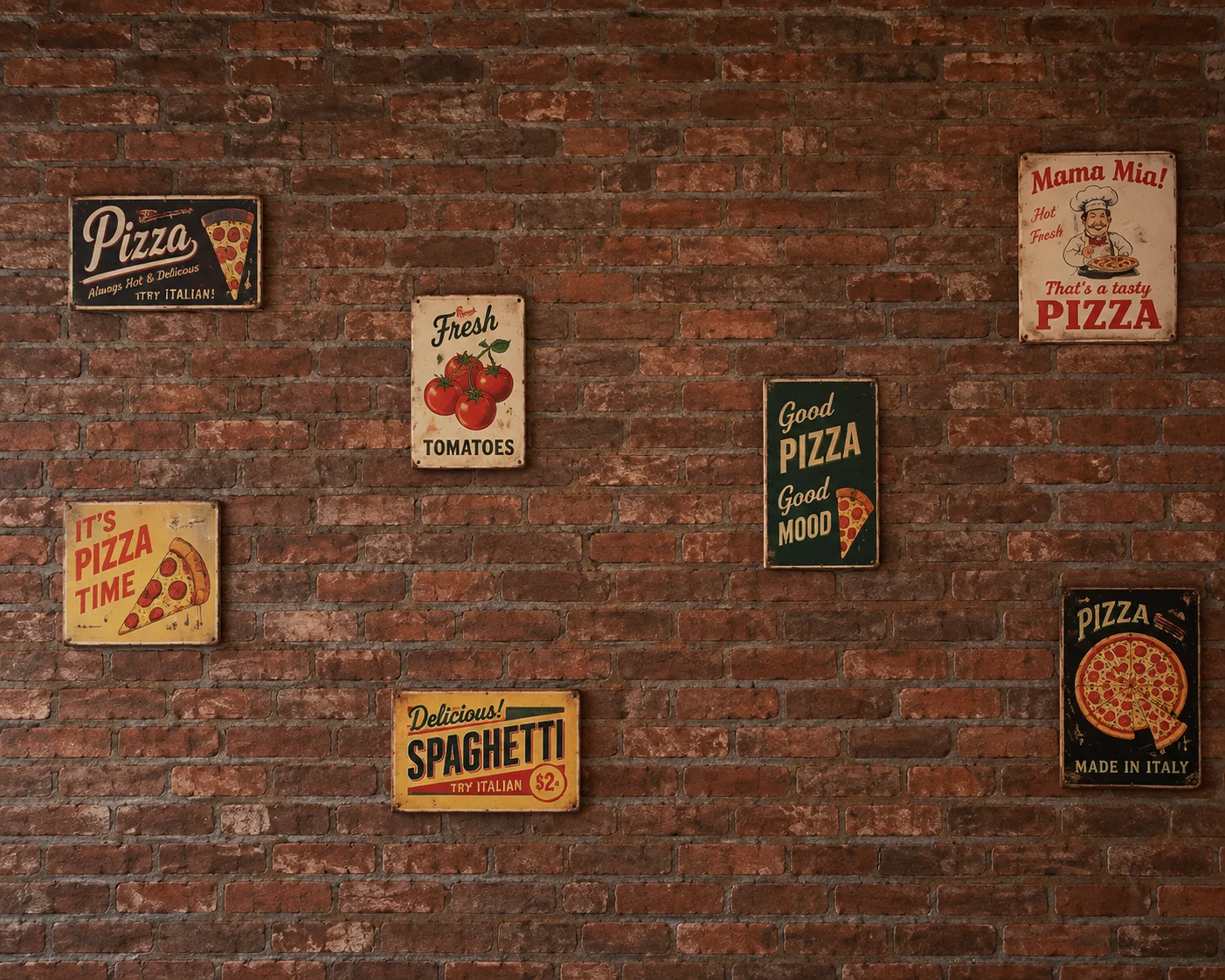 Exterior view of Brami's Vegetarian Pizza restaurant at night