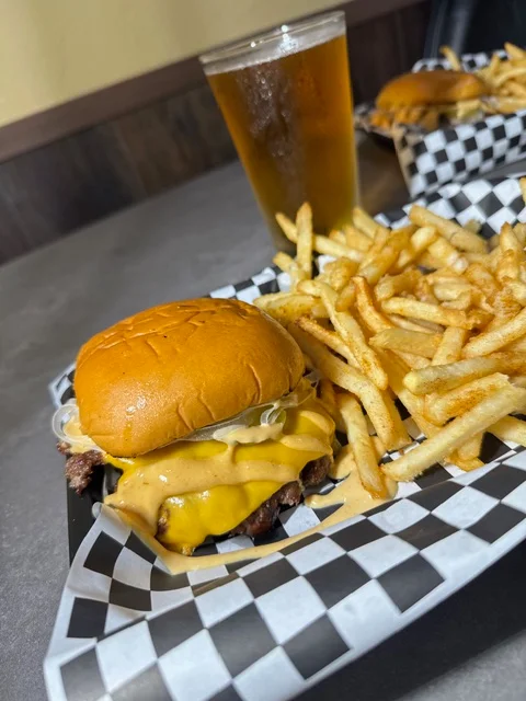 Burger and fries