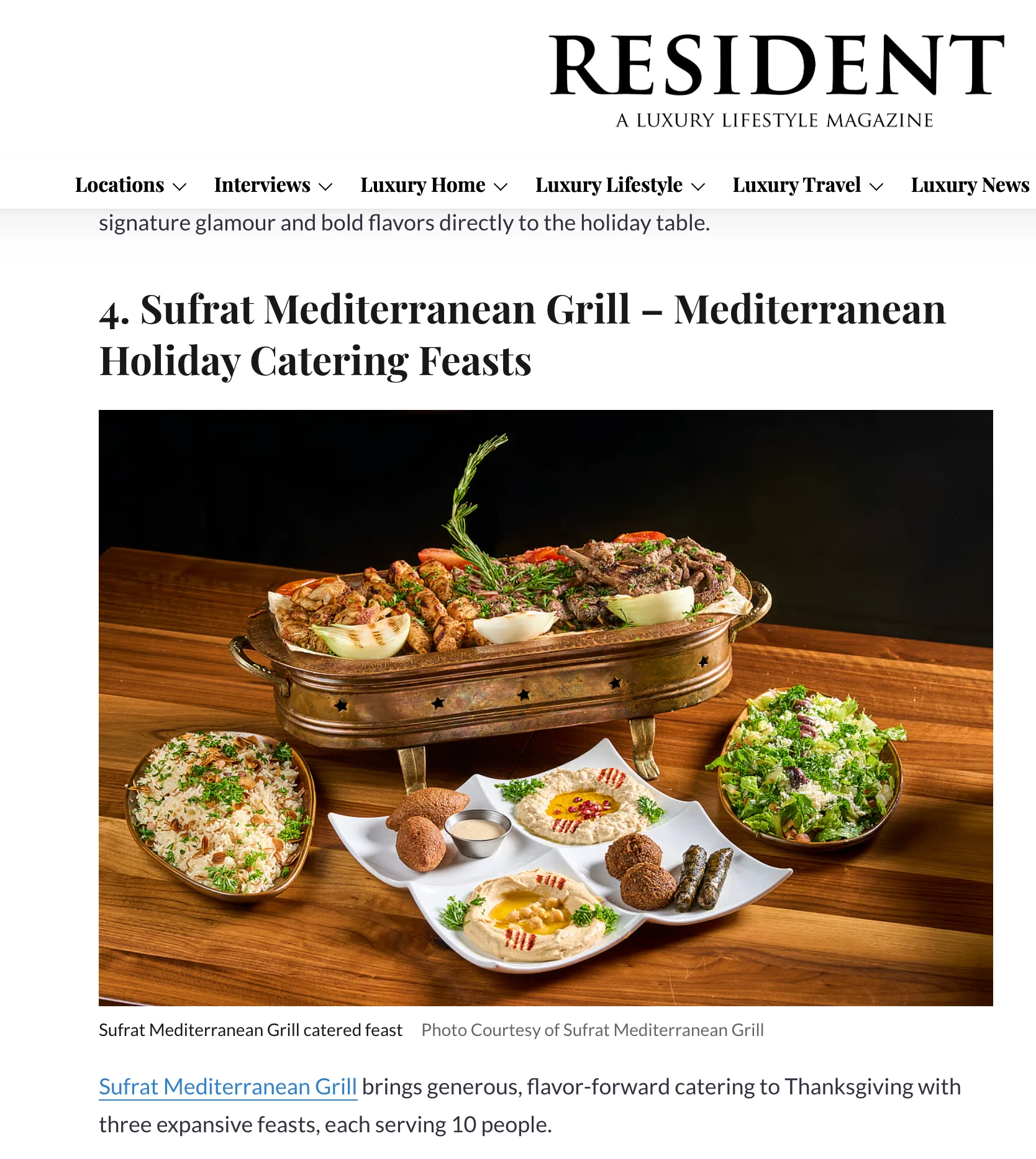 Mediterranean feast platter with grilled meats and dips