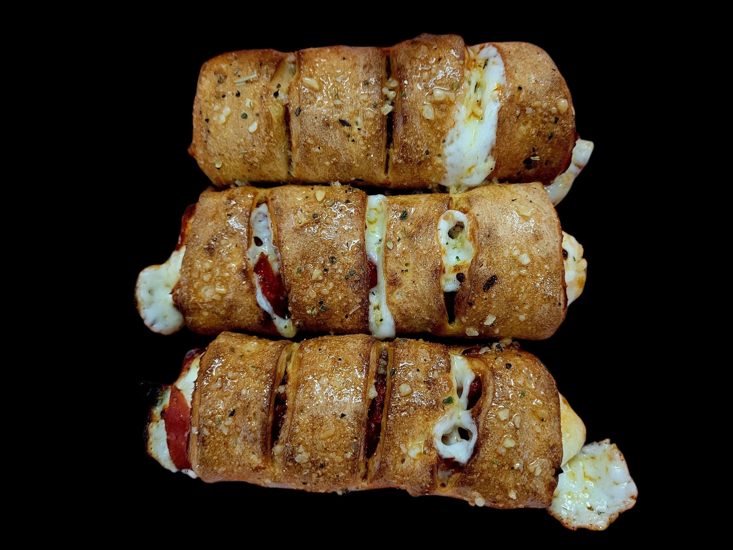 Cheesy pepperoni stuffed breadsticks
