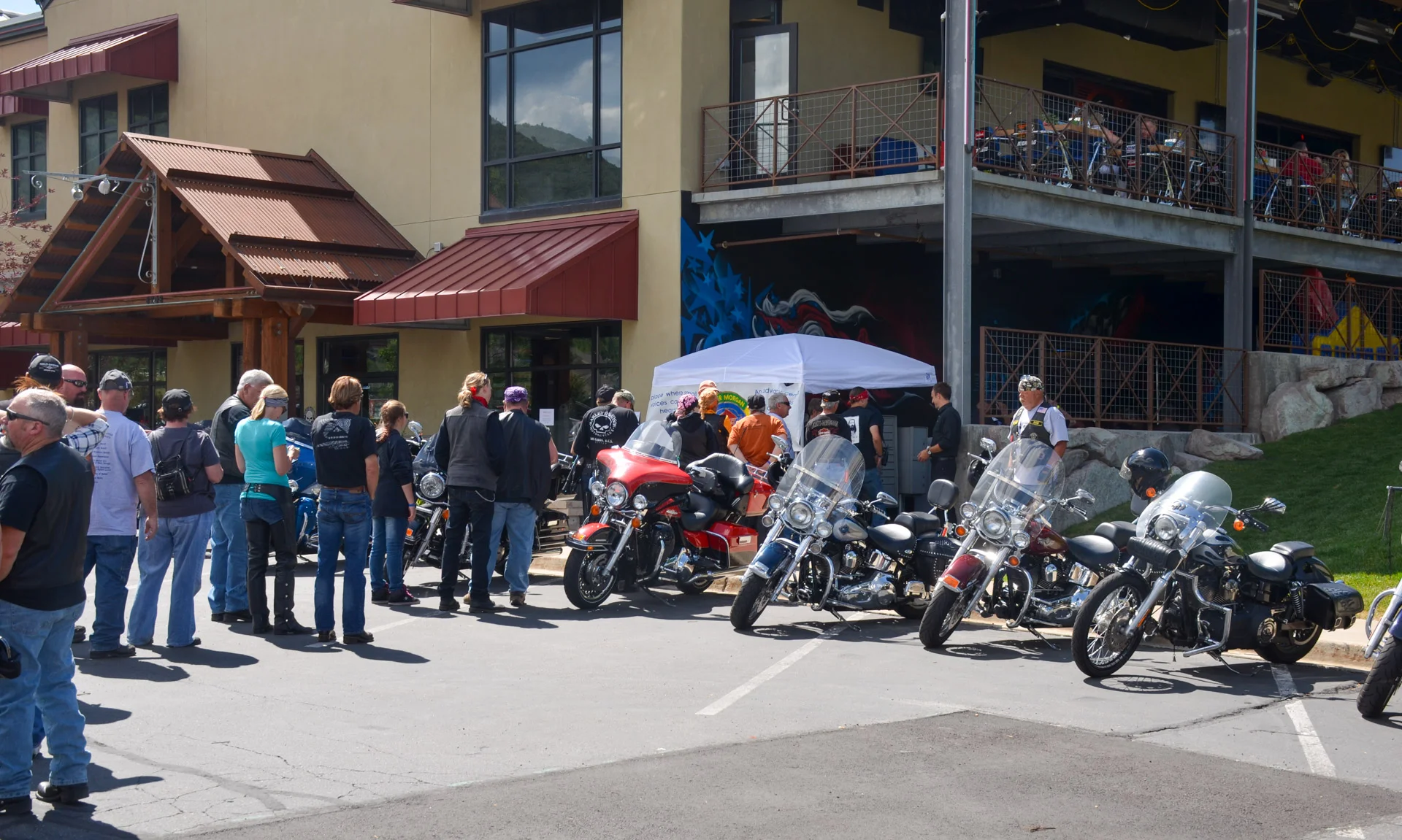 A restaurant serving a biker group