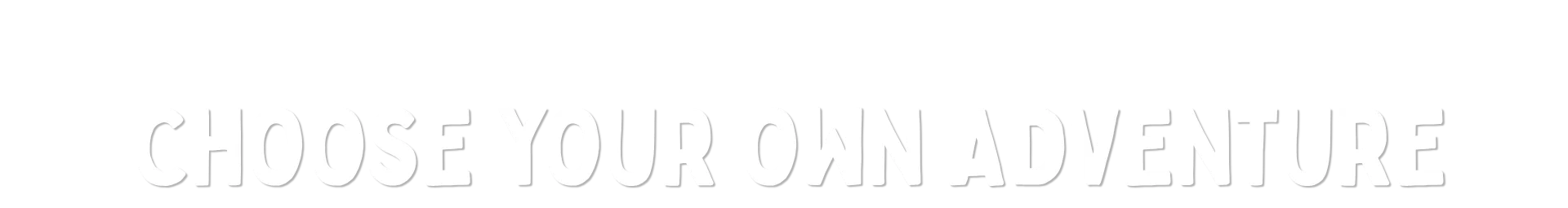 Choose Your Own Adventure title in bold, playful font