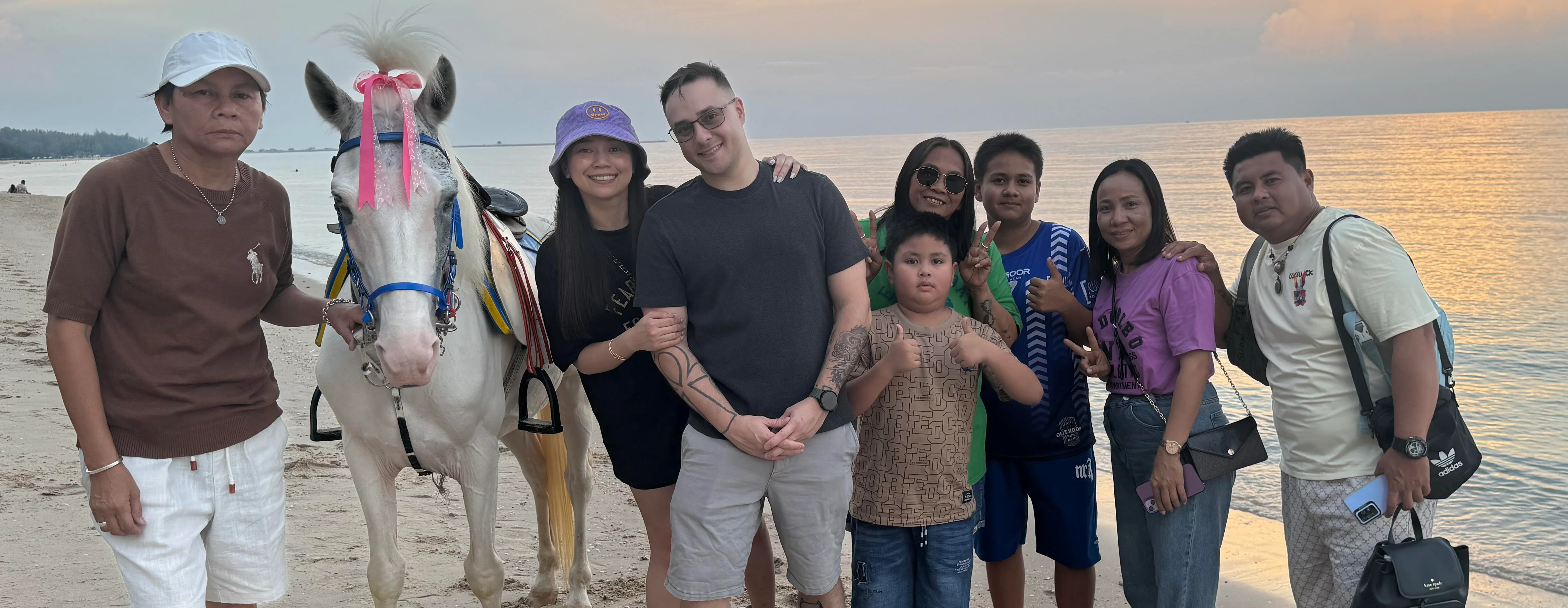 Family on beach