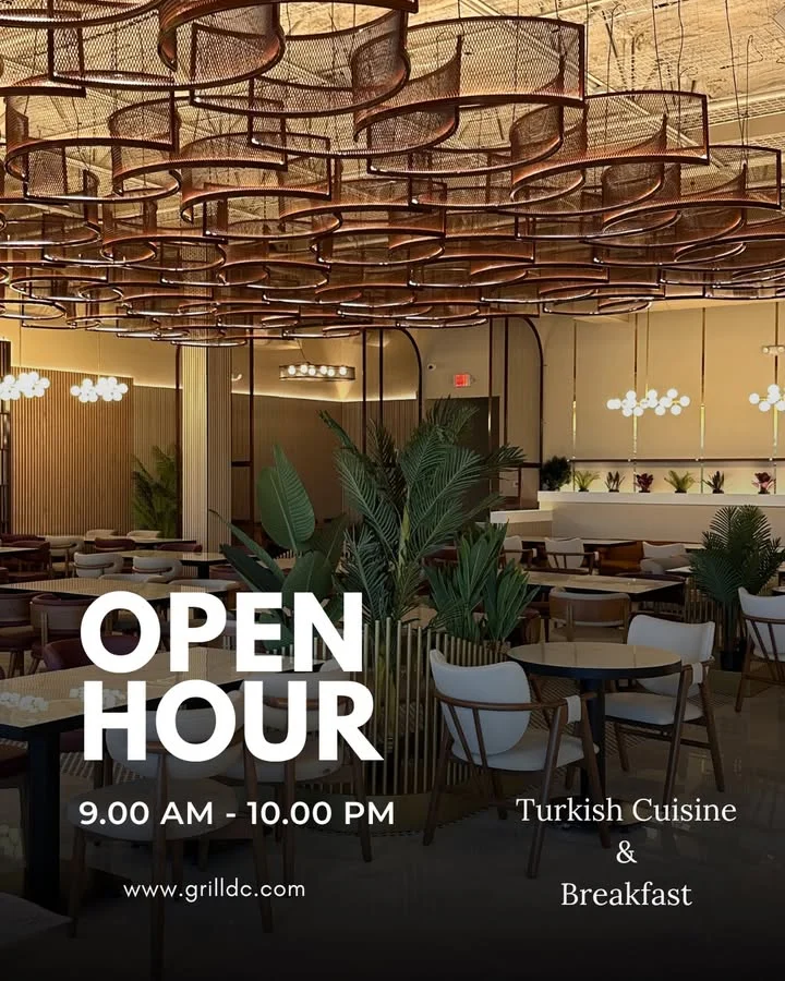 Modern restaurant interior with Turkish cuisine ambiance