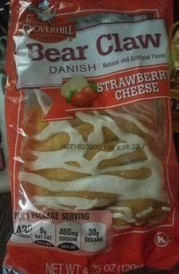 BEAR CLAW STRAWBERRY CHEESE DANISH, STRAWBERRY CHEESE 4oz