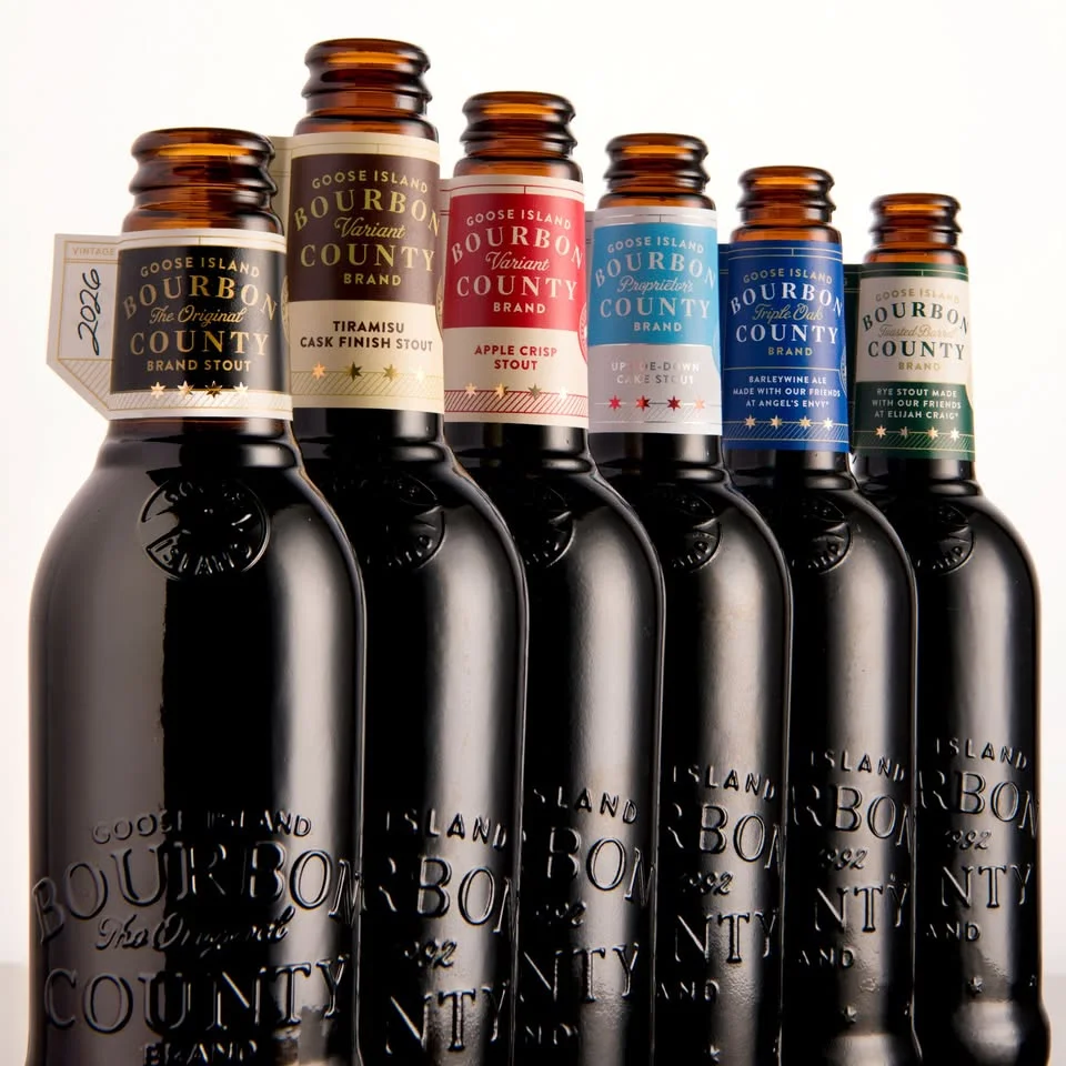 Goose Island Bourbon County barrel-aged stout bottle collection