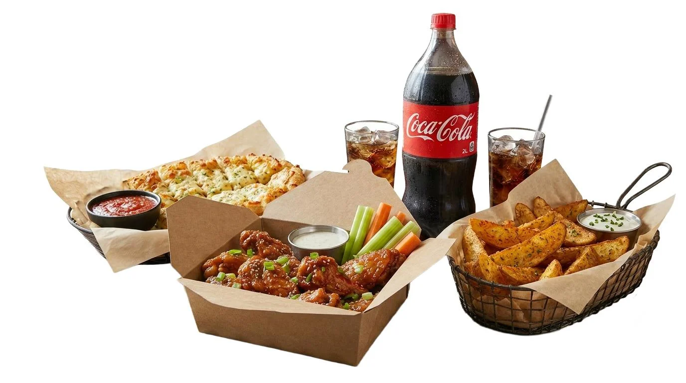 30 Wings + P.W + Cheezy Bread + 3 Cans
