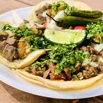 Authentic Mexican street tacos with beef and fresh toppings
