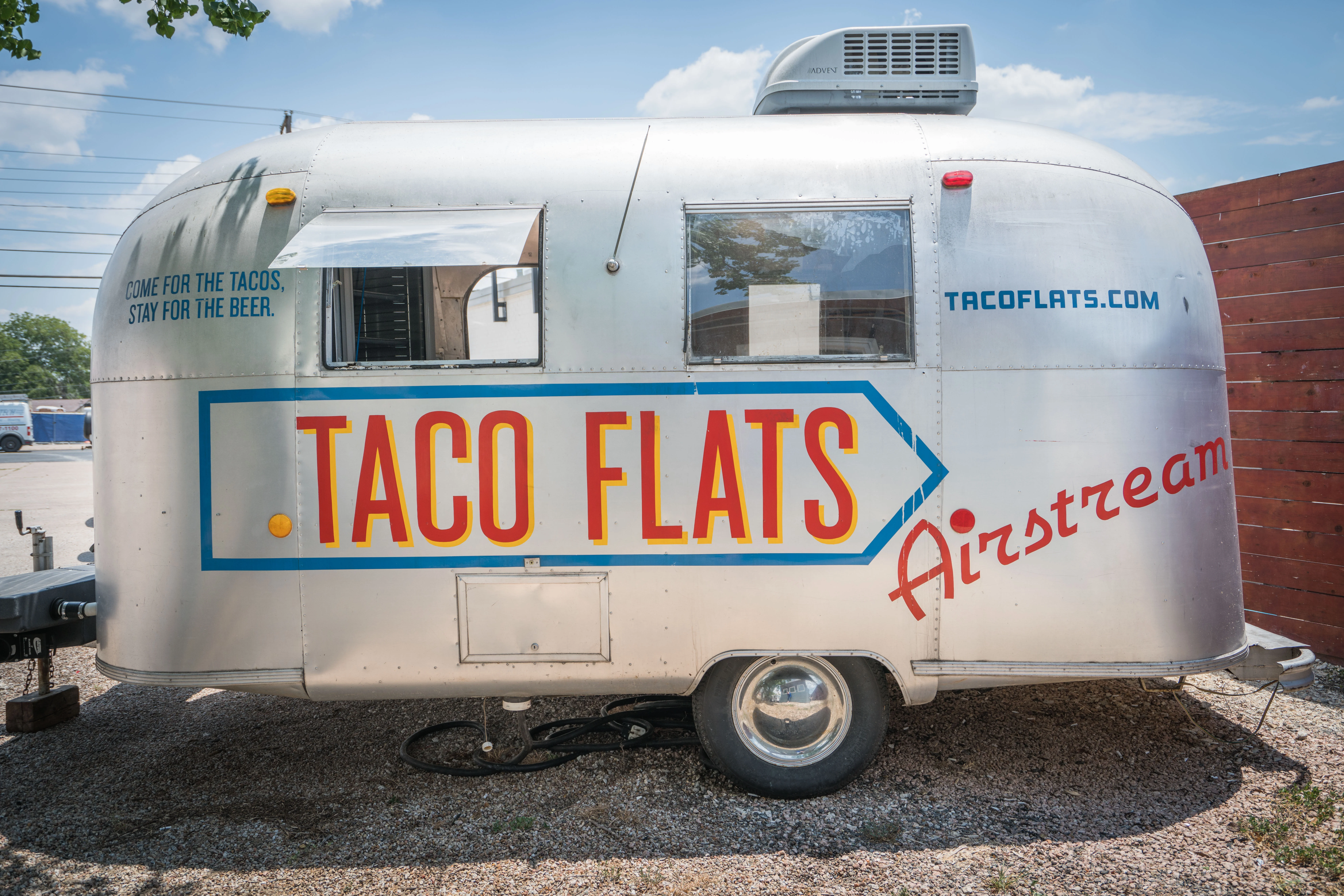 Taco truck serving delicious Mexican tacos