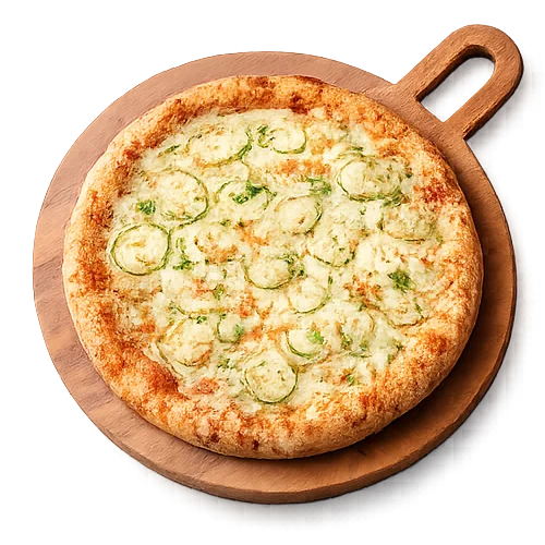Delicious white pizza with fresh herbs