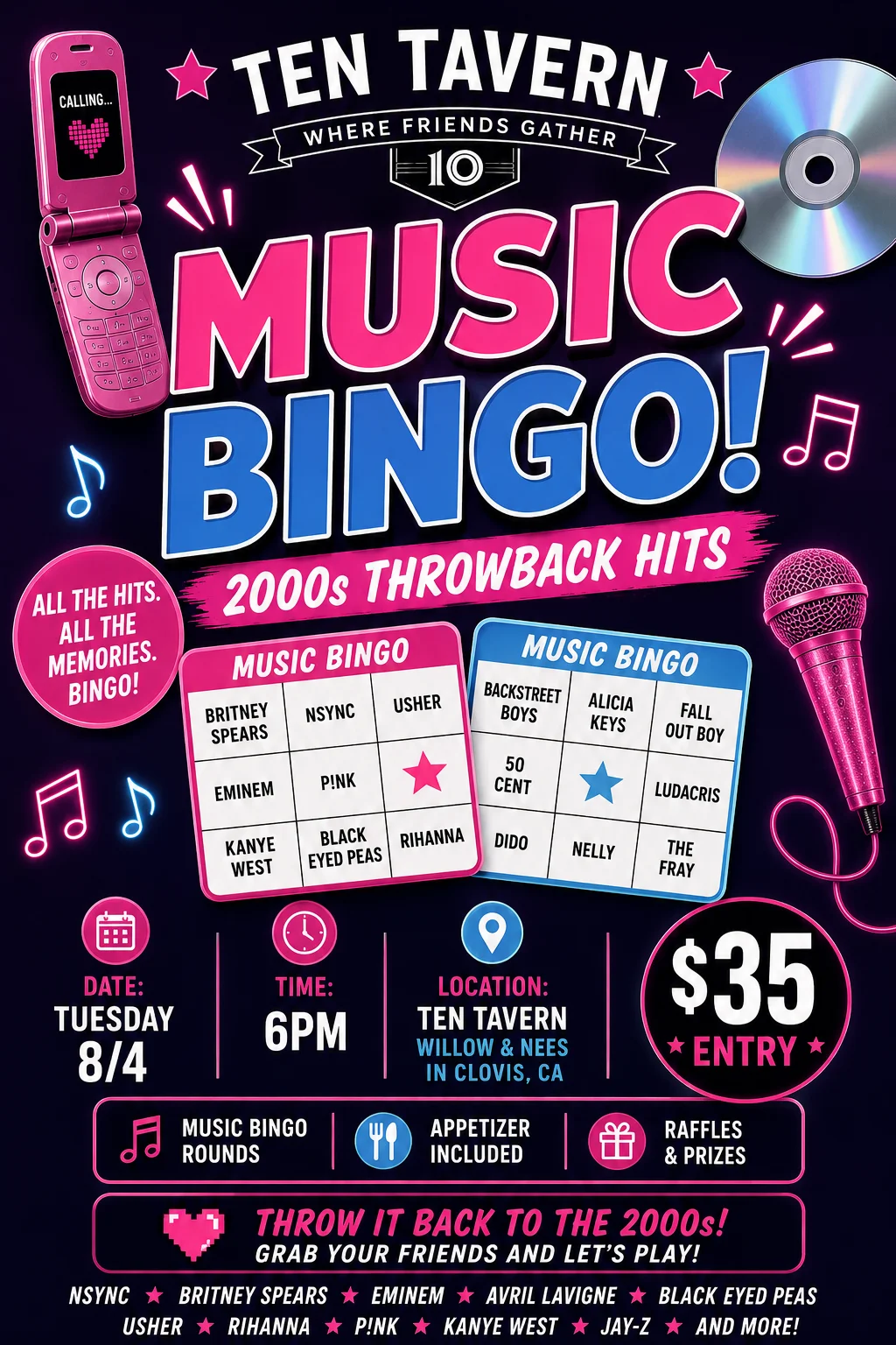 Y2K Music Bingo