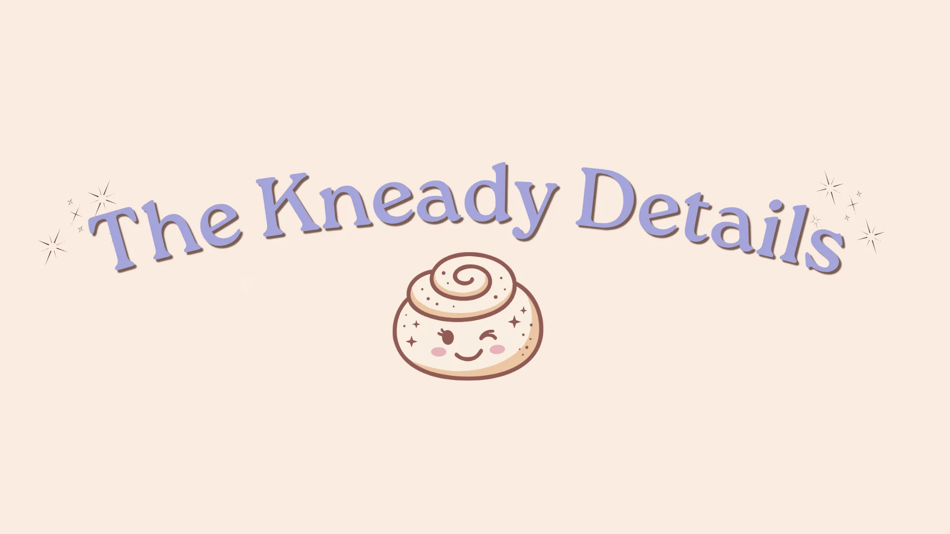 Logo of The Kneady Details bakery with a cute cinnamon roll design