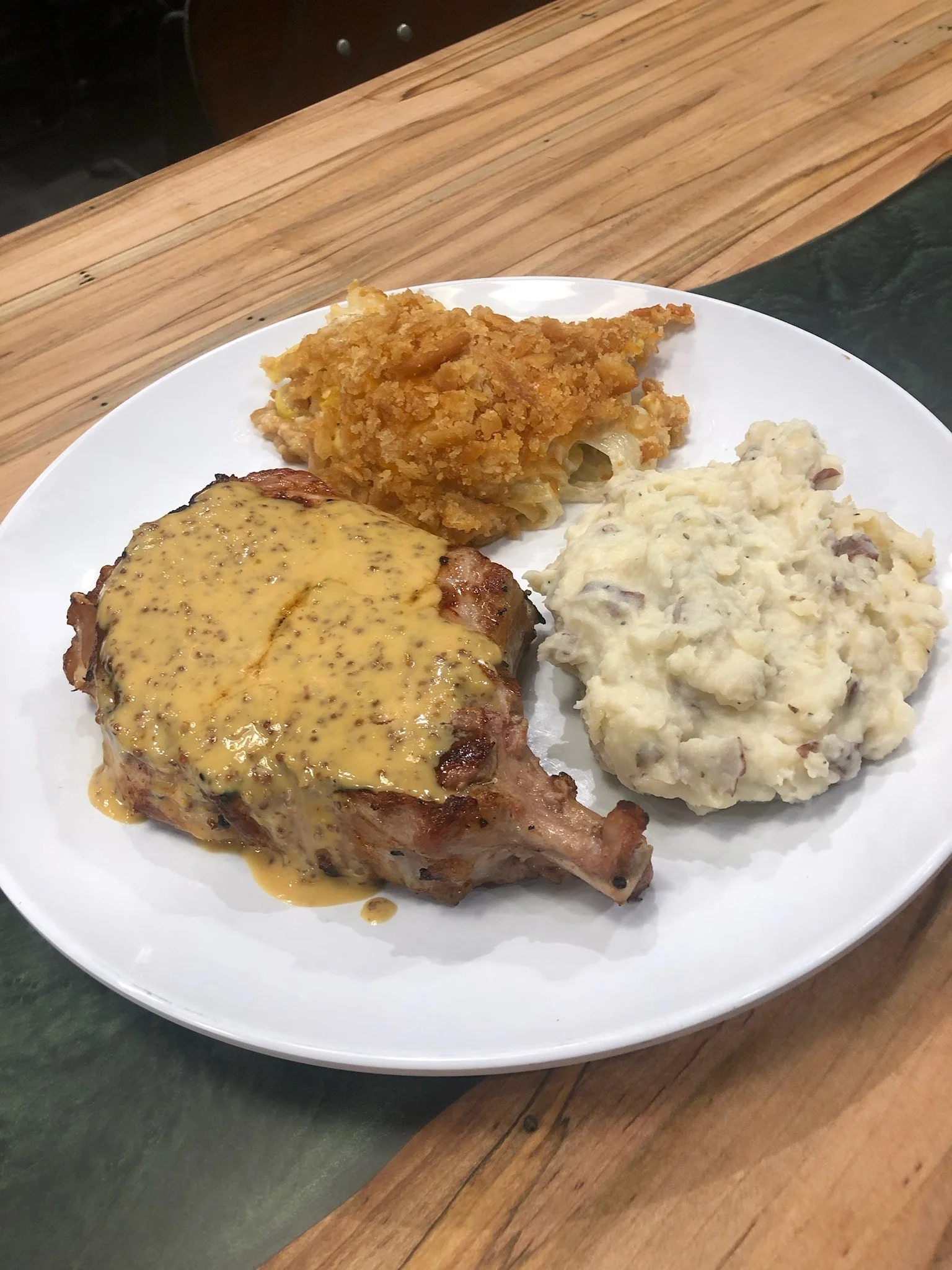 Southern-style pork chop with sides