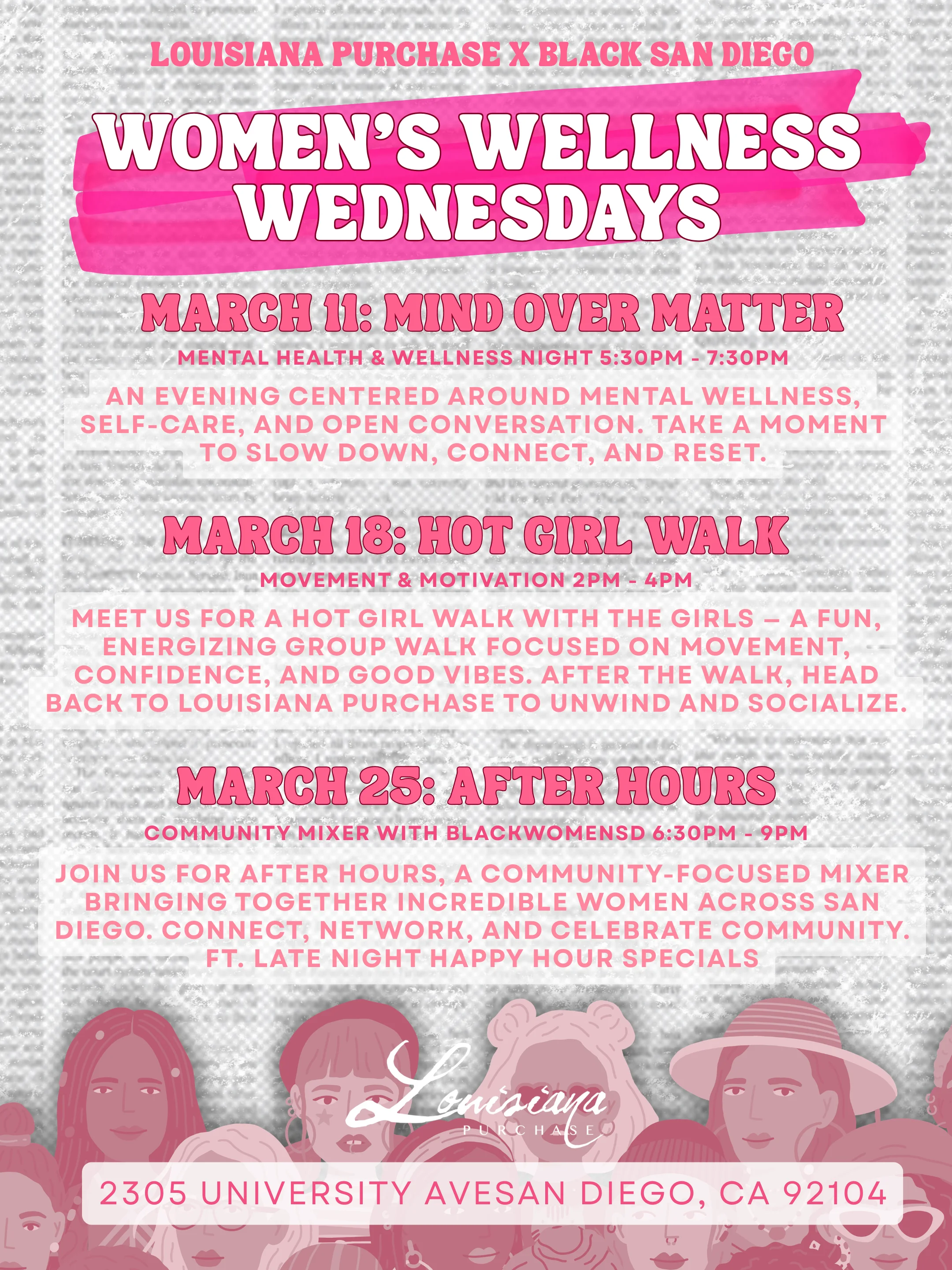 Celebrate Women's History Month with a vibrant graphic featuring diverse women.