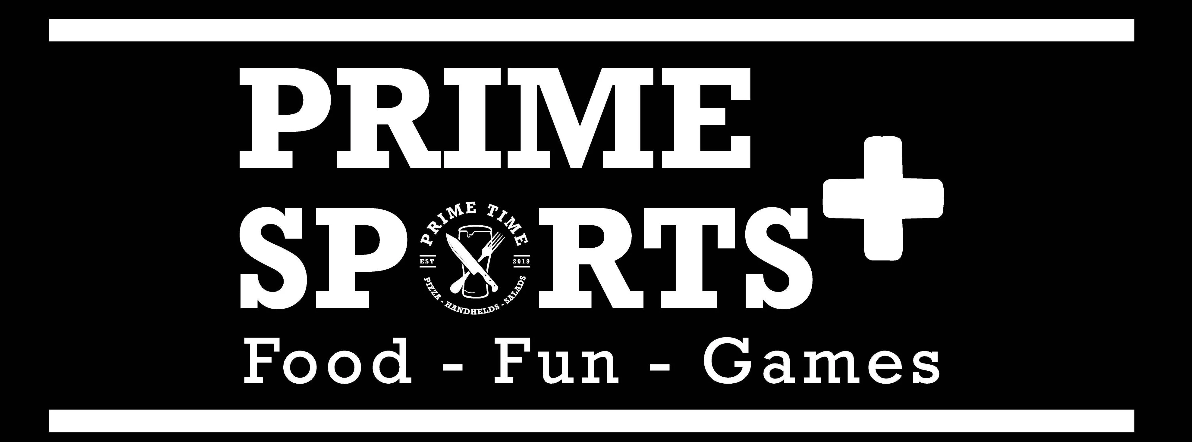 A wooden wall art design resembling a flag with stars and the text 'Prime Time Pub & Grille' in the center.