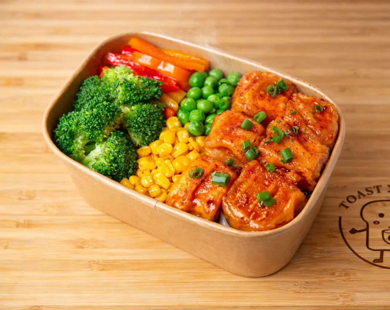 Savory Korean chicken bowl with vegetables