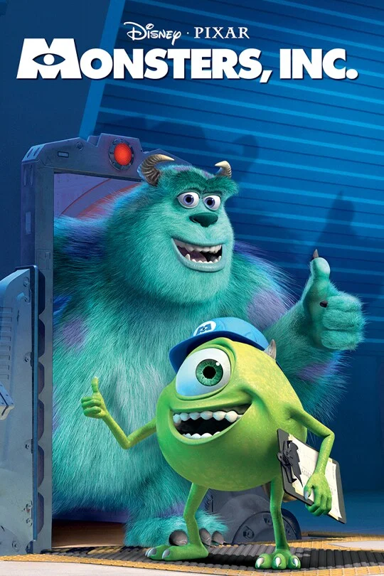 Animated characters from Monsters, Inc. in a colorful setting