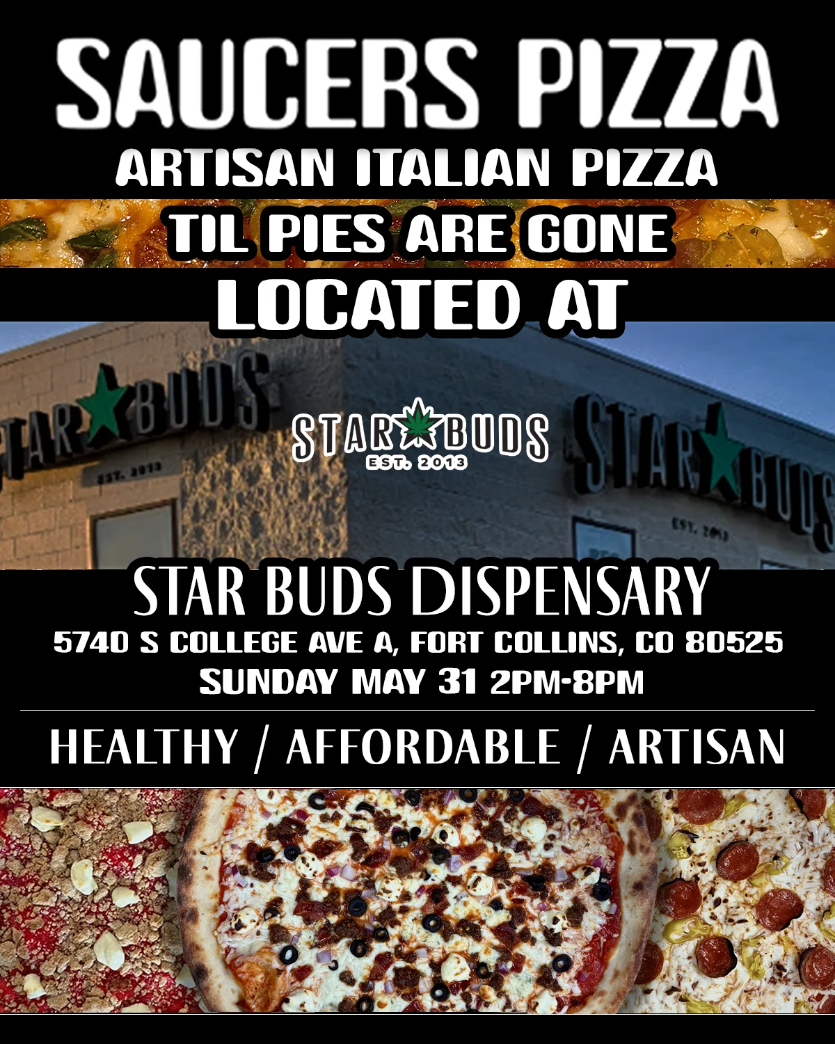 Artisan Italian pizza served at a local event in Fort Collins