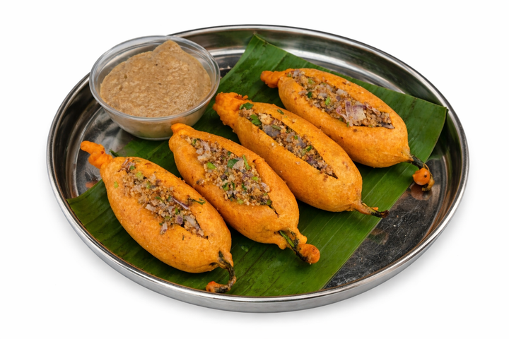 Milagai Bajji Stuffed with Masala Chicken Recipe