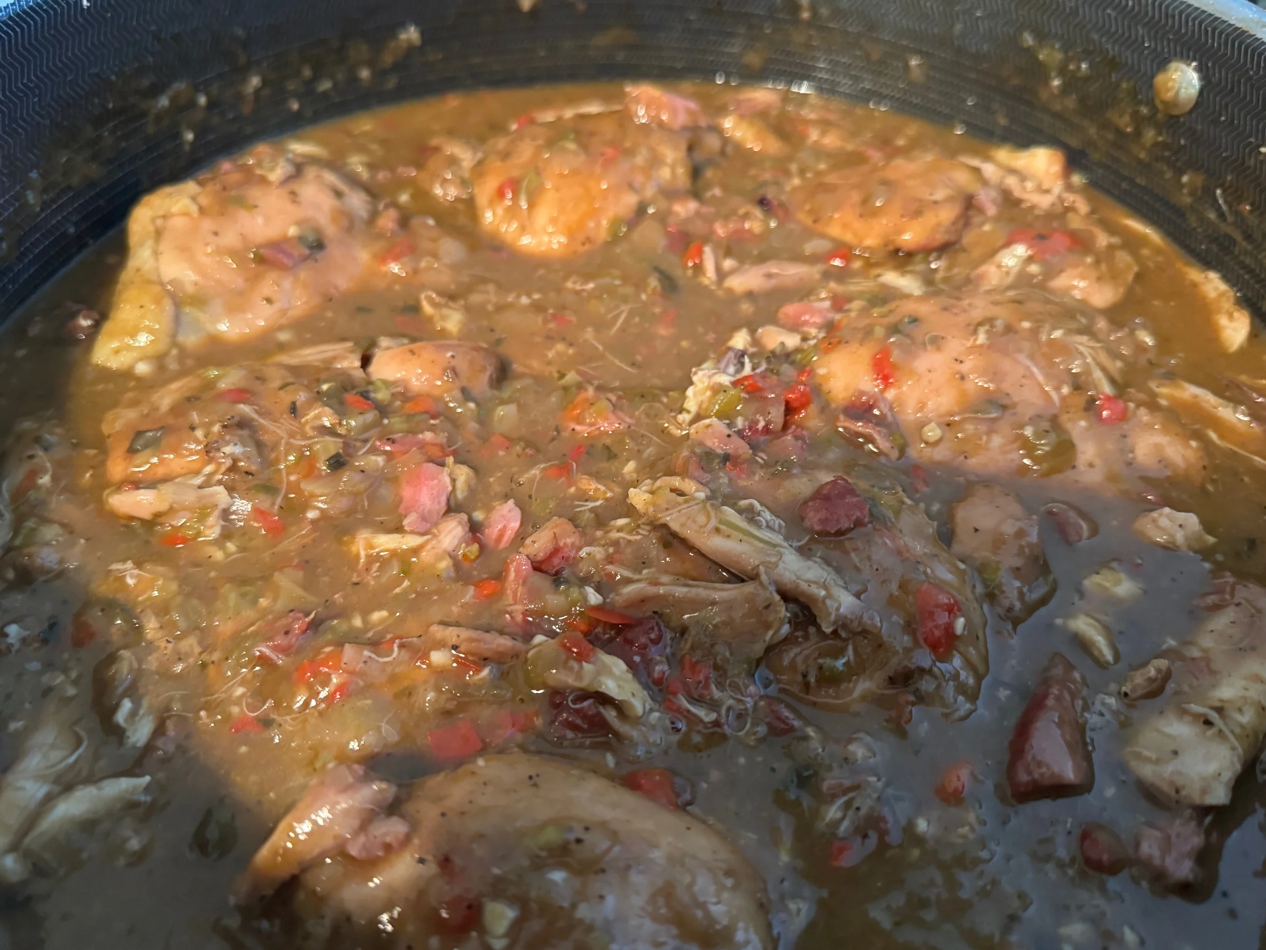 Savory Cajun gumbo with chicken and sausage