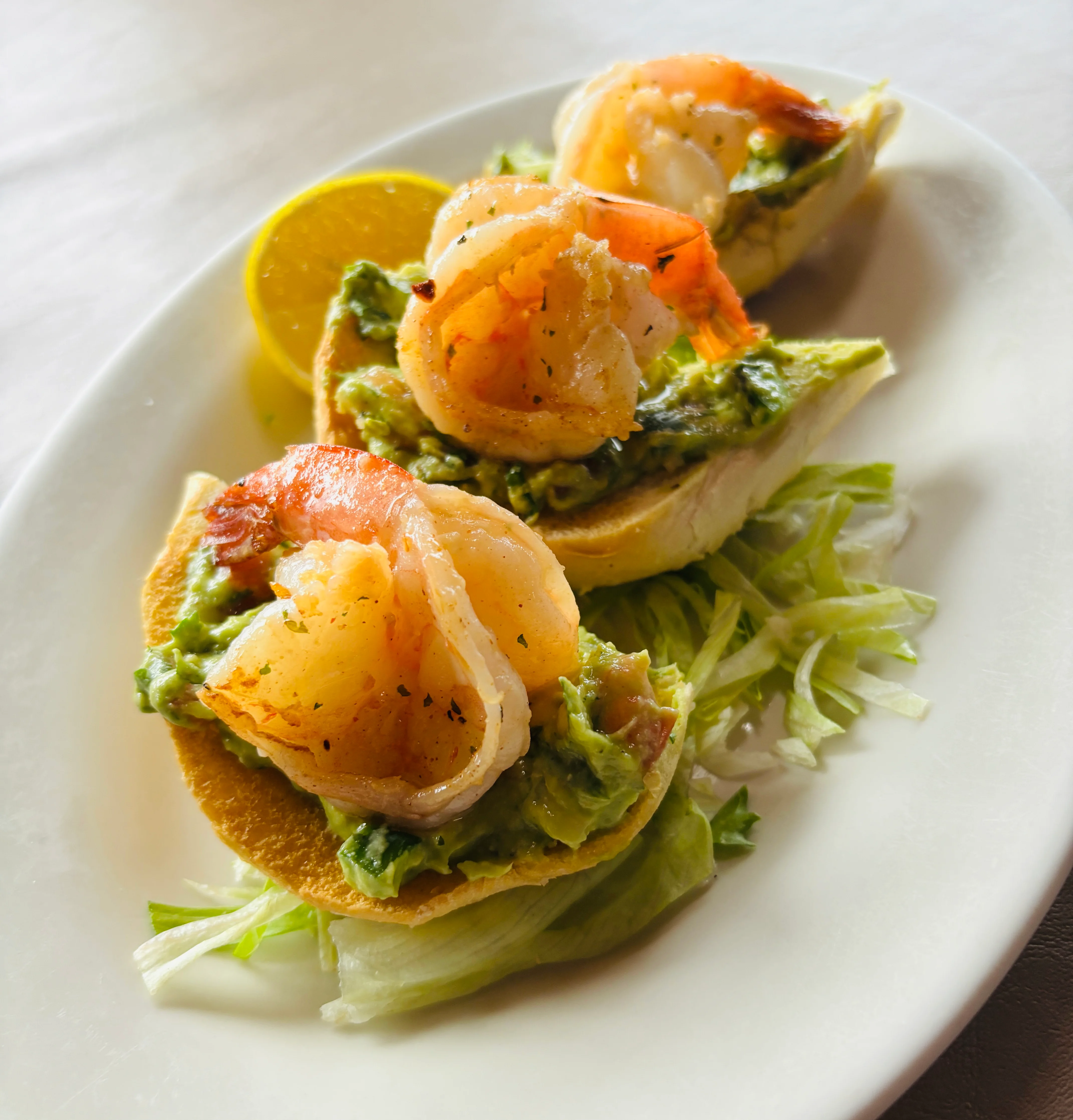 Delicious shrimp special dish garnished with herbs and spices.