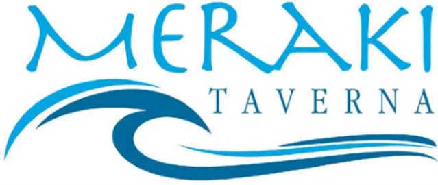 Logo of Meraki Taverna featuring ocean wave design