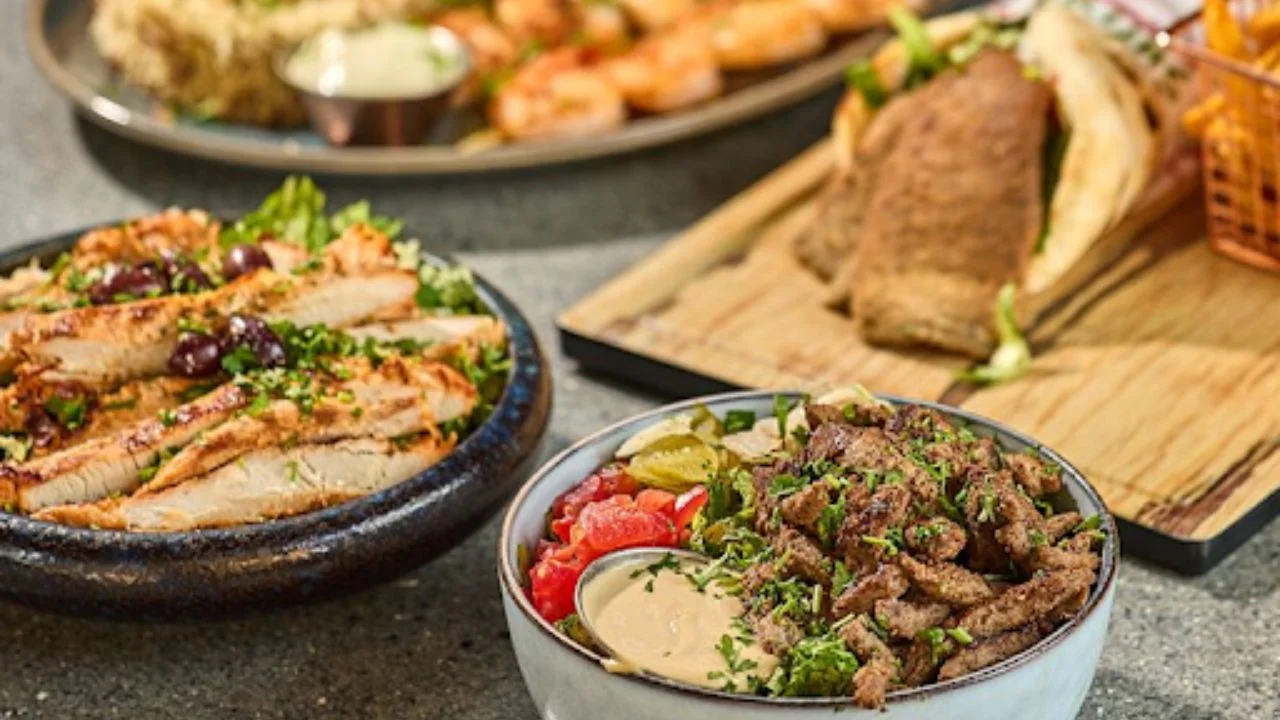 A Mediterranean meal served at Sufrat Grill.