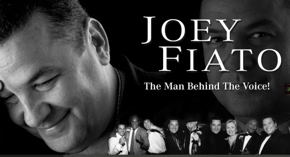 Promotional image featuring Joey Fiato, the voice artist
