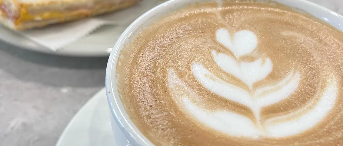 Vaella latte with fresh toasted sandwiches