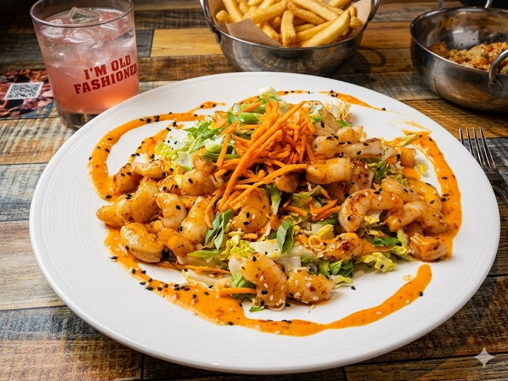 Spicy shrimp salad with Asian flavors