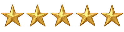 Five golden stars representing top ratings