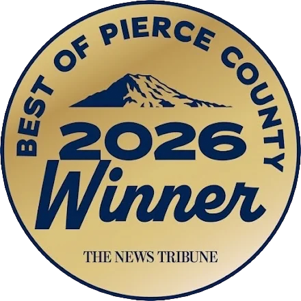 Best of Pierce County 2026 Winner award badge with mountain graphic