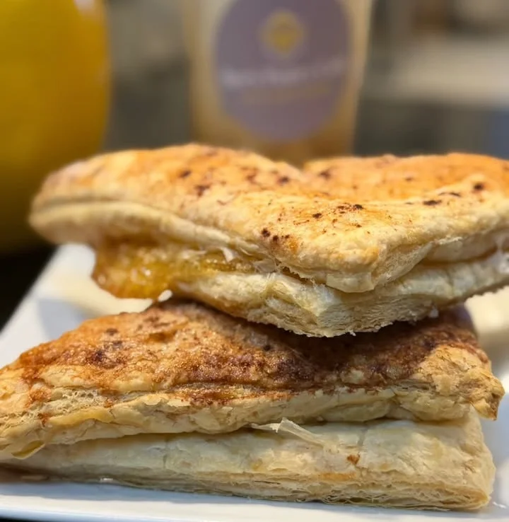 Flaky pastry filled with sweet fruit preserves