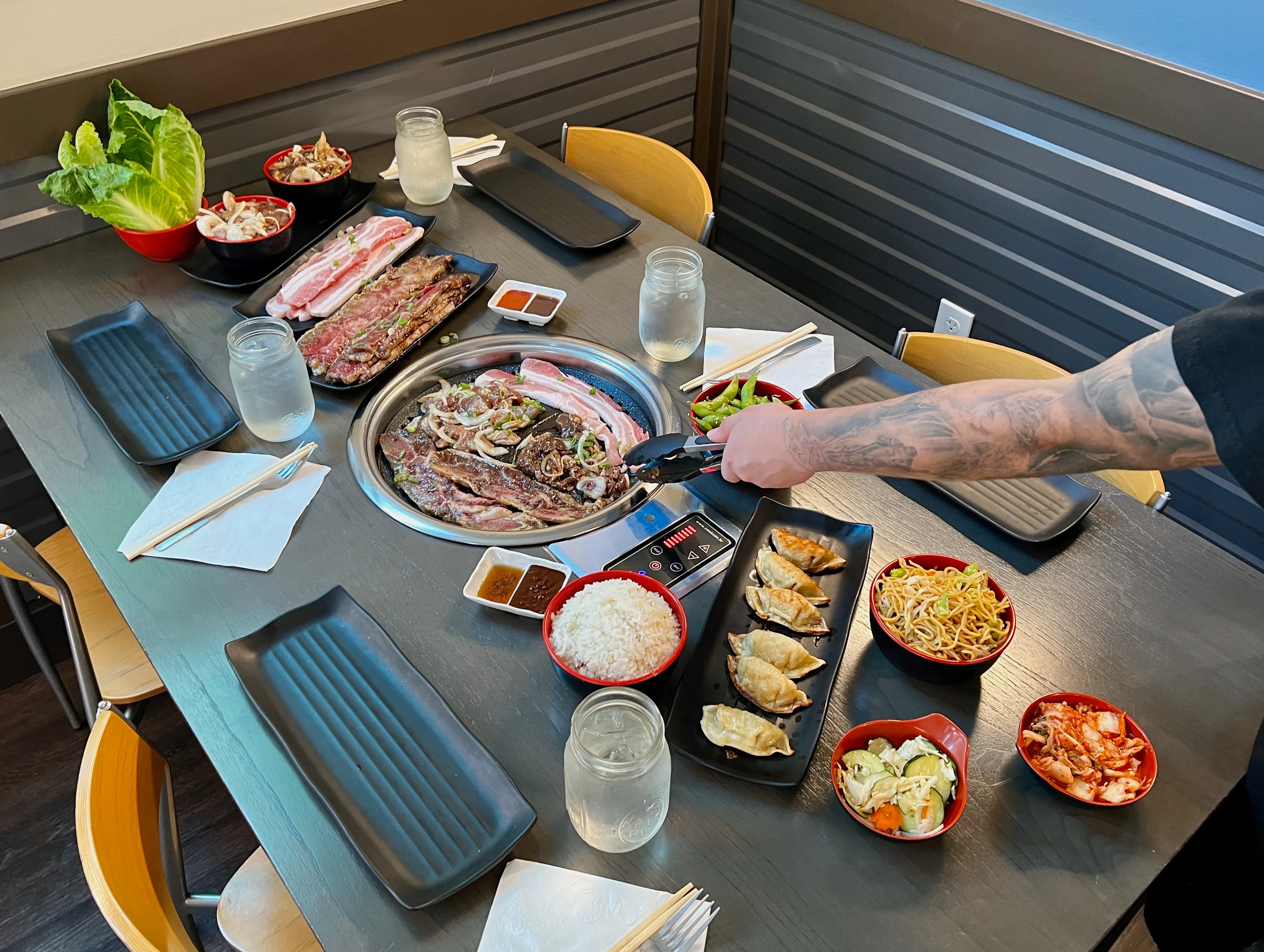 A restaurant chef preparing a dish