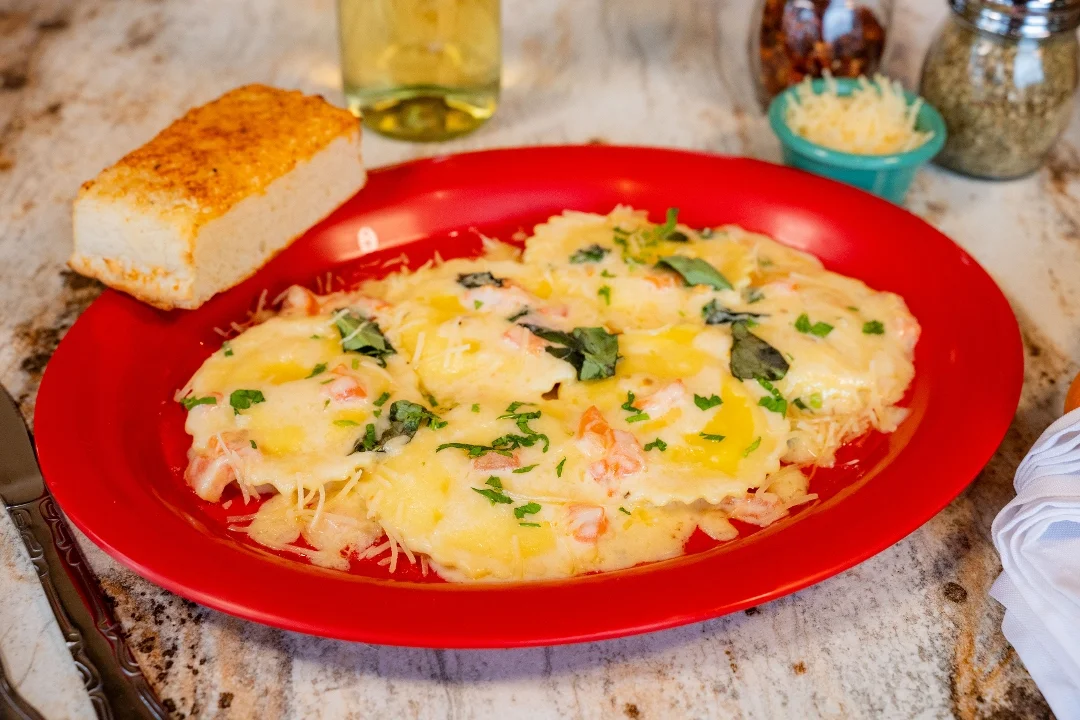 Four Cheese Ravioli with Alfredo Sauce