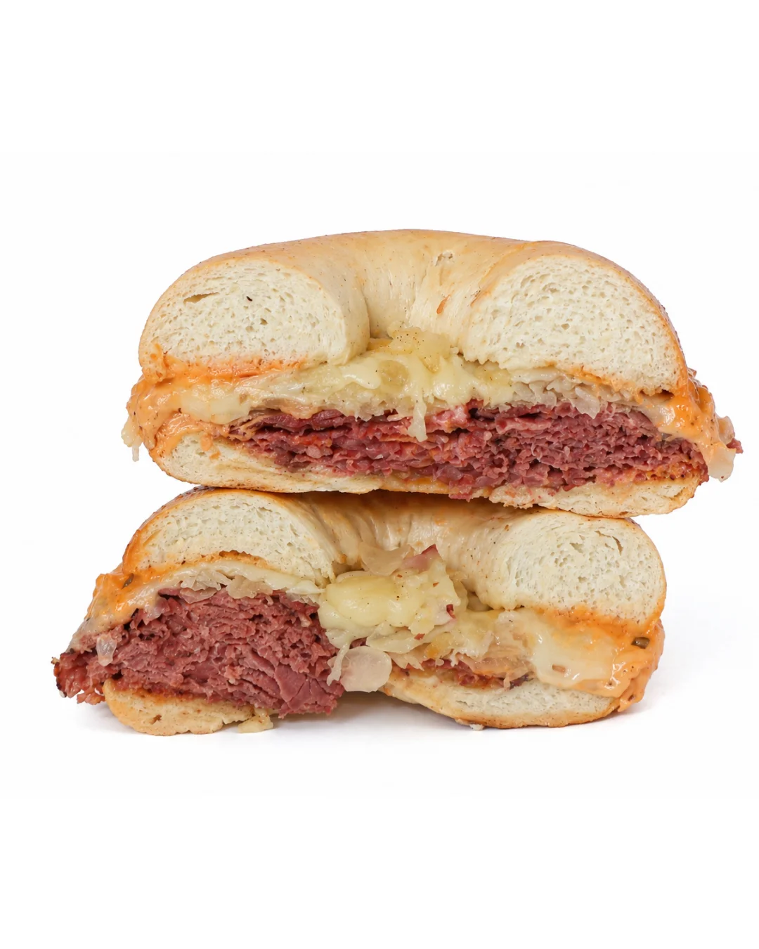 Reuben & Groovin’ Reuben sandwich at Nosh NY Bagels, a New York deli favorite in Hilton Head Island.
