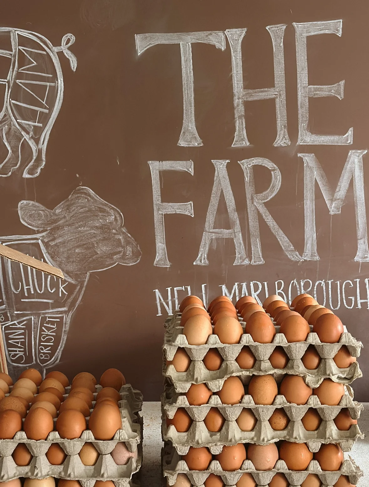 Farm fresh eggs displayed in cartons