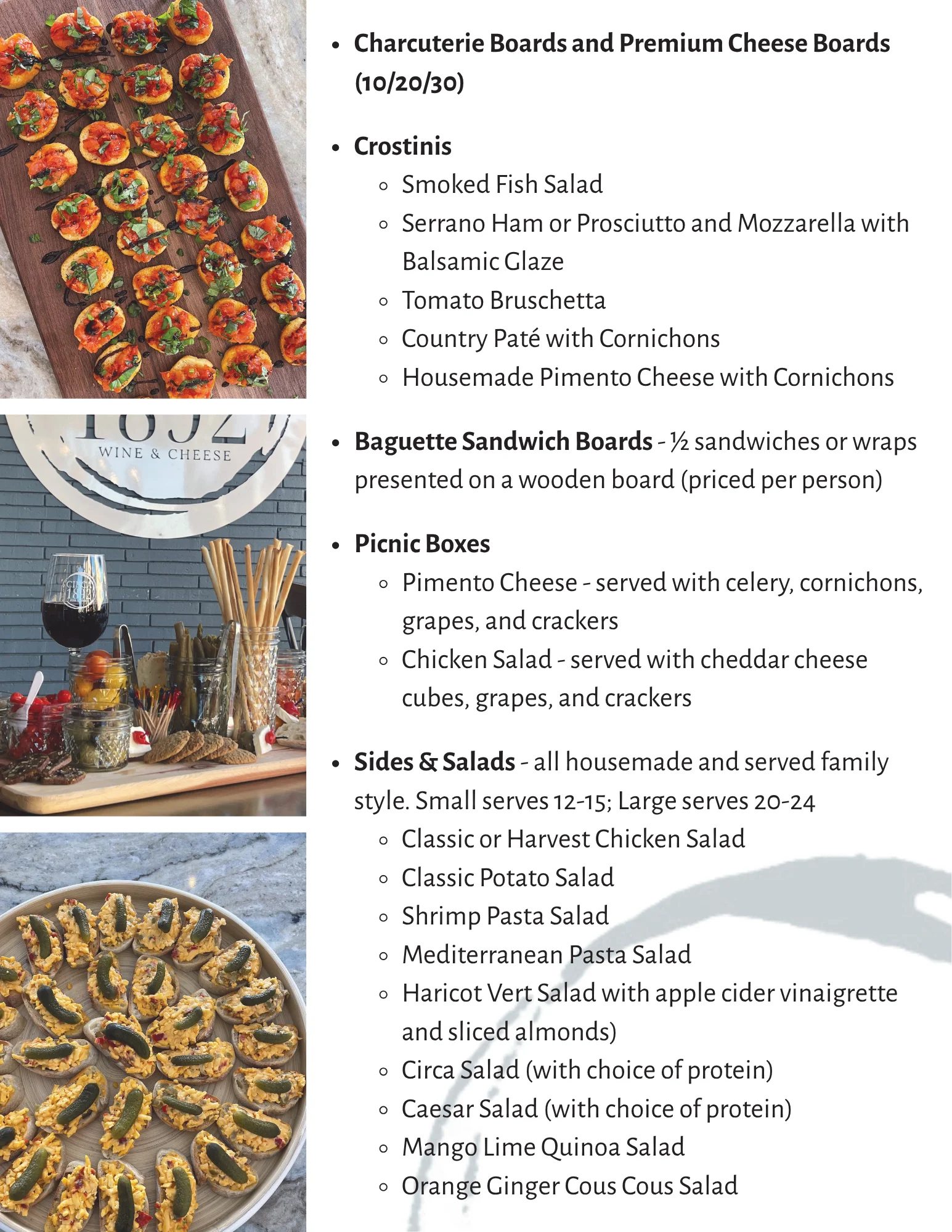 Menu items displayed on a restaurant menu board with vibrant colors.