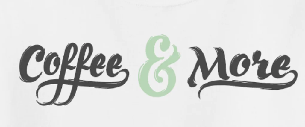 Stylish logo for a coffee shop named 'Coffee & More'