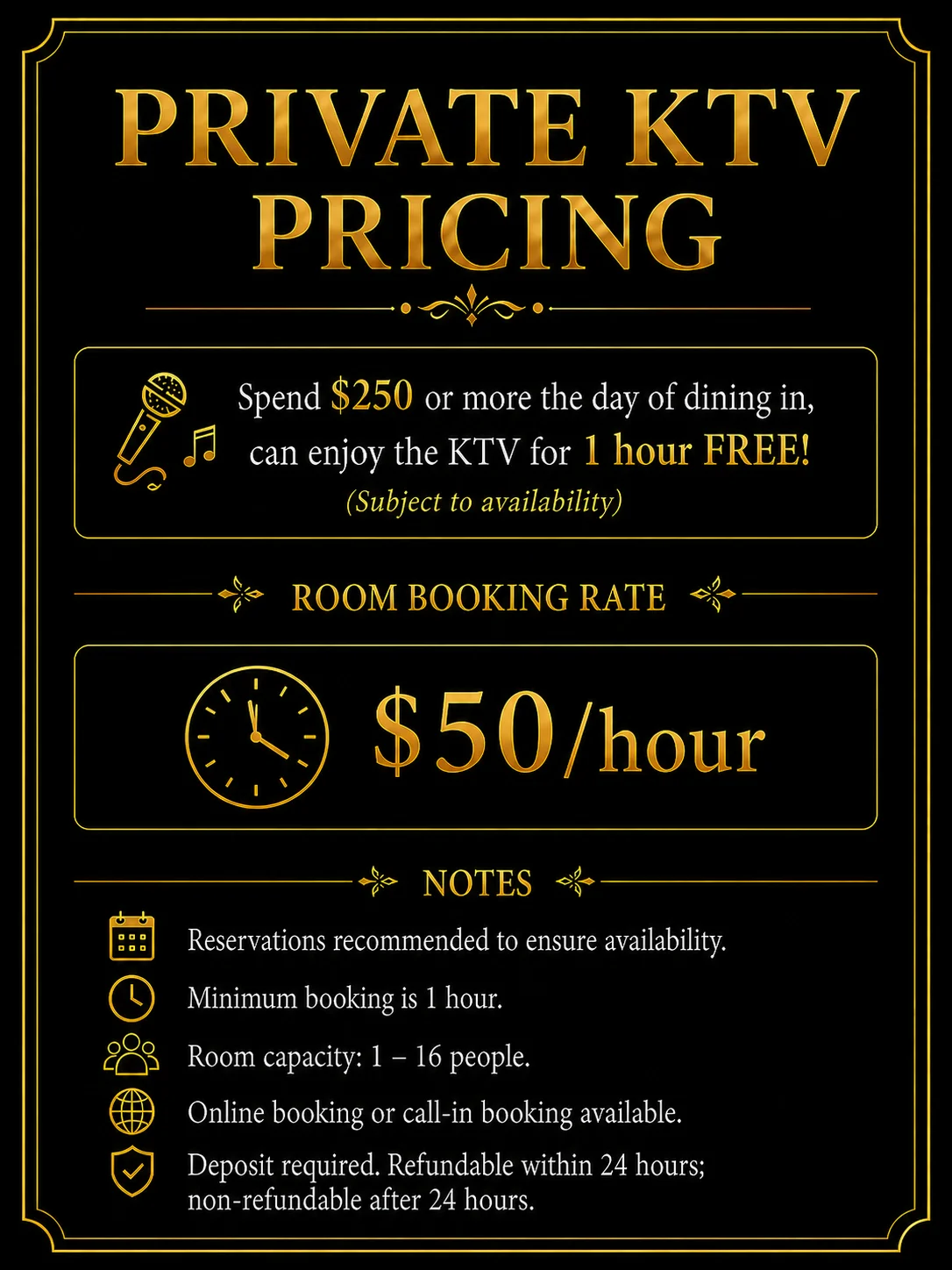 Dining notice about no expected tips at a restaurant