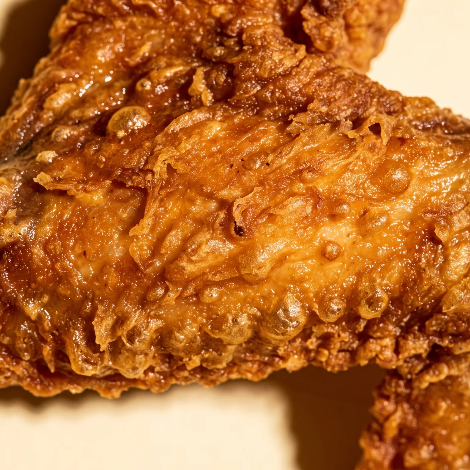 Crispy fried chicken wing, golden brown and perfectly cooked