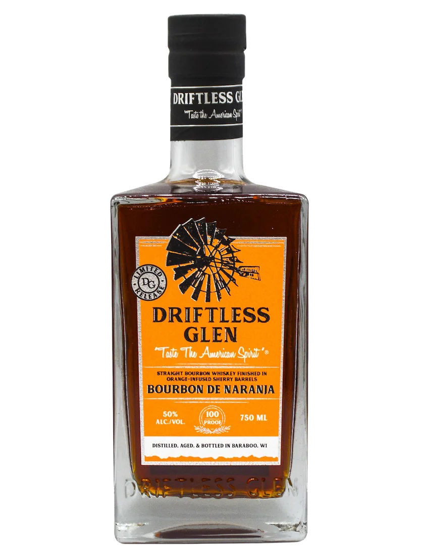 A bottle of Bourbon de Naranja