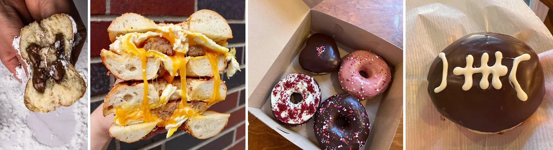 Decadent donuts in a box with various toppings