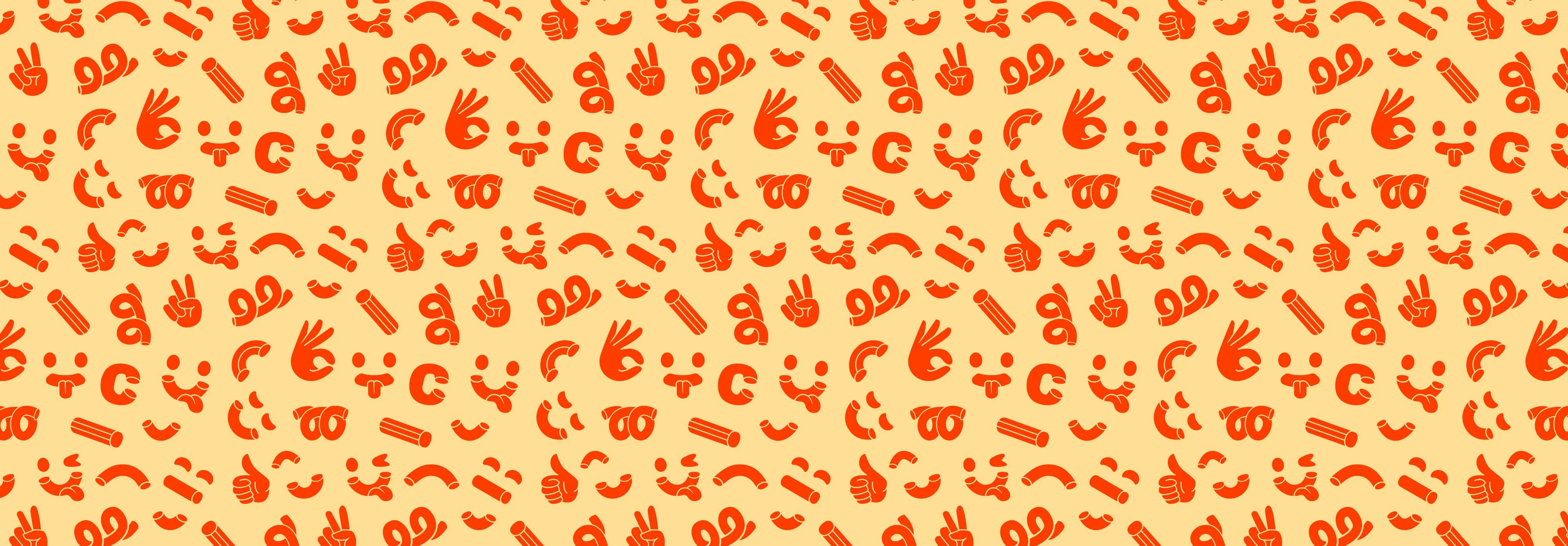 Colorful pattern of playful food-themed illustrations